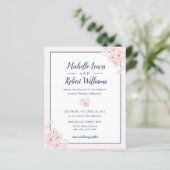 BUDGET Chic Pink Glitzer Navy Blue Floral Hochzeit (Stehend Vorderseite)