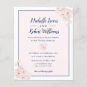 BUDGET Chic Pink Glitzer Navy Blue Floral Hochzeit (Vorderseite)