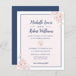 BUDGET Chic Pink Glitzer Navy Blue Floral Hochzeit