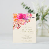 Budget Chic Pink Watercolor Floral Wedite Einladun (Stehend Vorderseite)