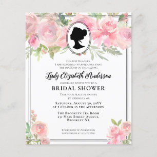Budget Chic Rosa Blumen Regency-Ära Brautparty