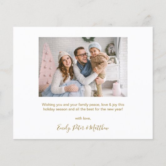 Budget Chic Script 5 Foto Collage Weihnachtskarten (Rückseite)