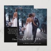 Budget Chic Script Foto Hochzeit Danke Karte (Vorne/Hinten)
