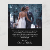 Budget Chic Script Foto Hochzeit Danke Karte (Rückseite)