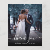 Budget Chic Script Foto Hochzeit Danke Karte (Vorderseite)