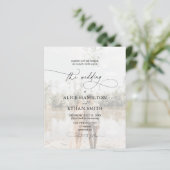 Budget Chic Script Foto Hochzeit Einladung (Stehend Vorderseite)