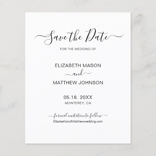 Budget Chic Script Foto Terracotta Save the Date Flyer (Hinten)