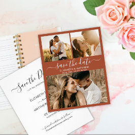 Budget Chic Script Foto Terracotta Save the Date Flyer