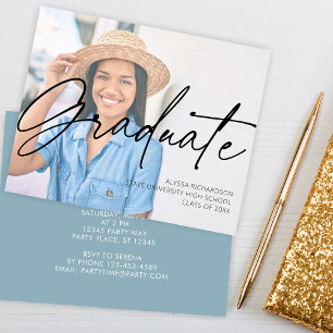 Budget Chic Script H Foto Graduation Party Flyer