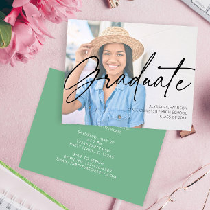 Budget Chic Script H Foto Graduation Party Green