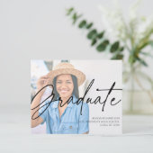 Budget Chic Script H Foto Graduation Party Pink (Stehend Vorderseite)