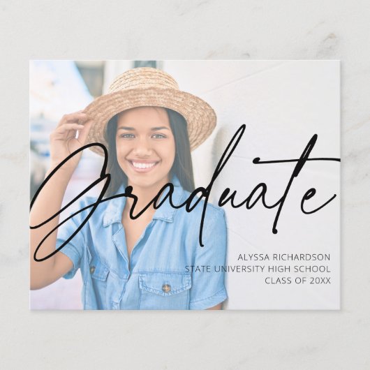 Budget Chic Script H Foto Graduation Party Pink (Vorderseite)