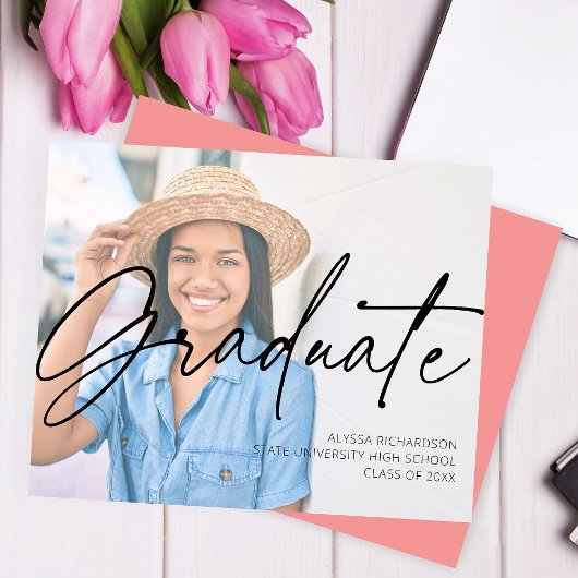 Budget Chic Script H Foto Graduation Party Pink