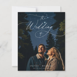 Budget Chic Script Romantic Wedding Foto lädt ein