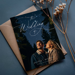 Budget Chic Script Romantische Hochzeits-Foto-Einl