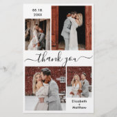 Budget Chic Script Wedding Danke Collage Flyer (Vorne)