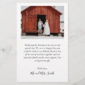 Budget Chic Script Wedding Danke Collage Flyer (Hinten)