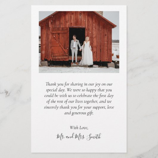 Budget Chic Script Wedding Danke Collage Flyer (Hinten)