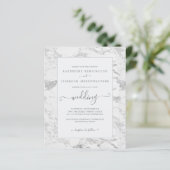 Budget Chic Silver Foil Marmor Hochzeitseinladung (Stehend Vorderseite)