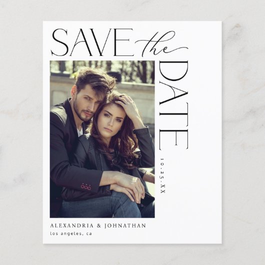 Budget Chic Stilvolles Mod-Foto Save the Date 2 (Vorderseite)