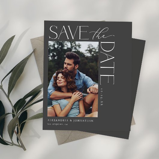 Budget Chic Stilvolles Mod-Foto Save the Date 2 DG