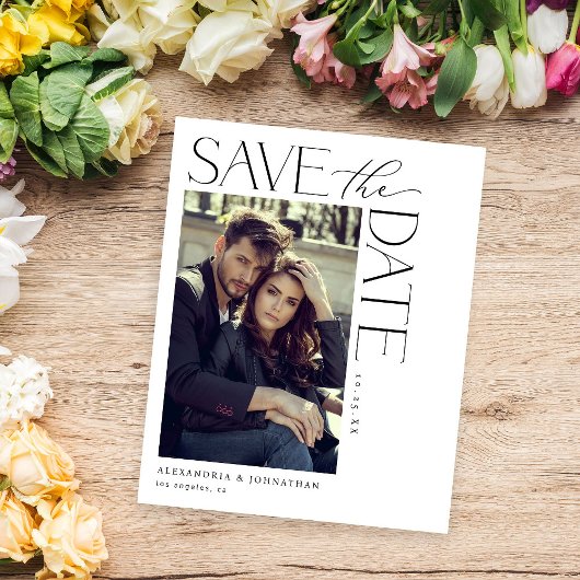 Budget Chic Stilvolles Mod-Foto Save the Date 2 Flyer