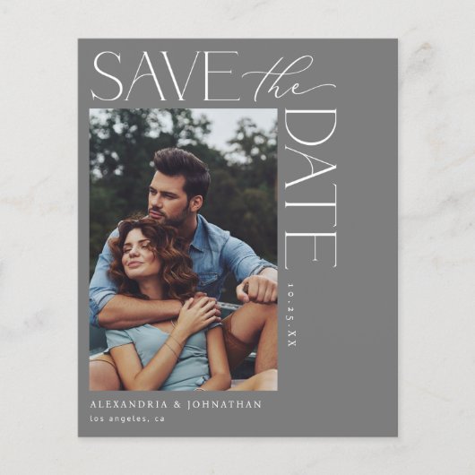 Budget Chic Stilvolles Mod-Foto Save the Date 2 Gr Flyer (Vorne)