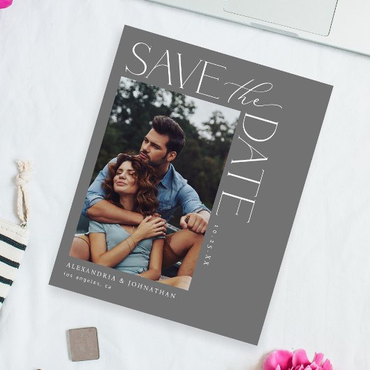 Budget Chic Stilvolles Mod-Foto Save the Date 2 Gr Flyer