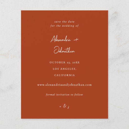 Budget Chic Stilvolles Mod-Foto Save the Date 2 Ru (Rückseite)