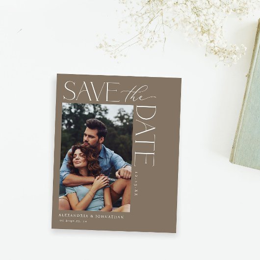 Budget Chic Stilvolles Mod-Foto Save the Date 2 Ta Flyer