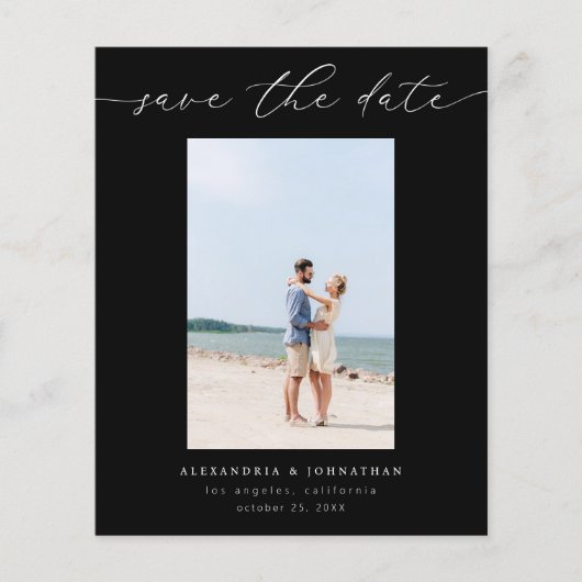 Budget Chic Stilvolles Mod-Foto Save the Date 3 Bl (Vorderseite)