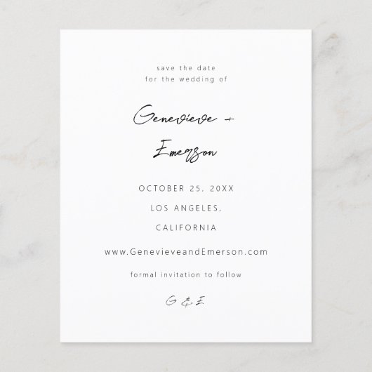 Budget Chic Stilvolles Mod-Foto Save the Date 5 (Rückseite)