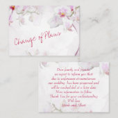 Budget. Chic und floral. Planänderung für Hochzeit Mitteilungskarte (Vorne/Hinten)