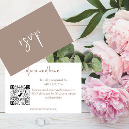 Budget Chic Wedding RSVP QR Code Umschließung Begleitkarte