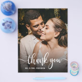 Budget Chic Whimsical Script Wedding Vielen Dank Flyer (Einzeln)