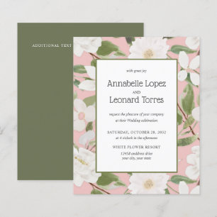 BUDGET Chic White Blume Blätter Rosa Hochzeit