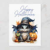 Budget Children's Watercolor Baby Dragon Halloween Postkarte (Vorderseite)