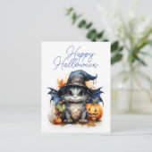 Budget Children's Watercolor Baby Dragon Halloween Postkarte (Stehend Vorderseite)