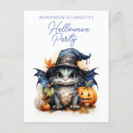 Budget Children's Watercolor Baby Dragon Halloween Postkarte