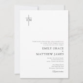 Budget Christian Monogrammed Cross Modern Minimal Einladung (Vorderseite)