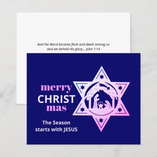 Budget Christliche Weihnachtskarte (Vorne/Hinten)