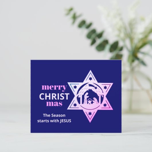 Budget Christliche Weihnachtskarte (Stehend Vorderseite)