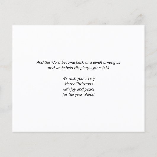 Budget Christliche Weihnachtskarte (Rückseite)