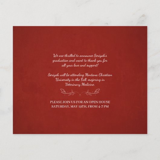 Budget Christlicher Abschluss Bibel Verse Red (Rückseite)