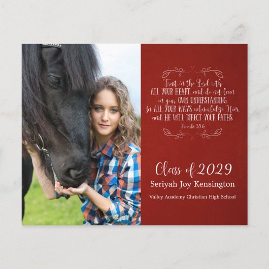 Budget Christlicher Abschluss Bibel Verse Red (Vorderseite)