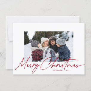 Budget Christmas Calligraphy Script Simple 3 Foto Feiertagskarte