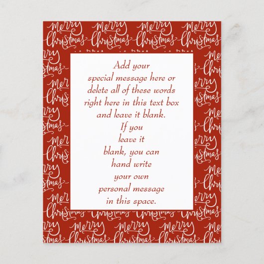 Budget Christmas Card Krippe Joy Red Flyer (Hinten)