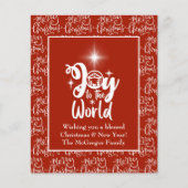 Budget Christmas Card Krippe Joy Red Flyer (Vorne)