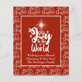 Budget Christmas Card Krippe Joy Red Flyer
