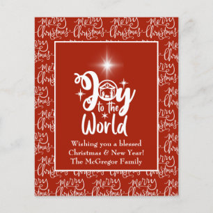 Budget Christmas Card Krippe Joy Red Flyer